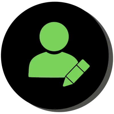 Profile icon with a pencil: create your adult dating profile